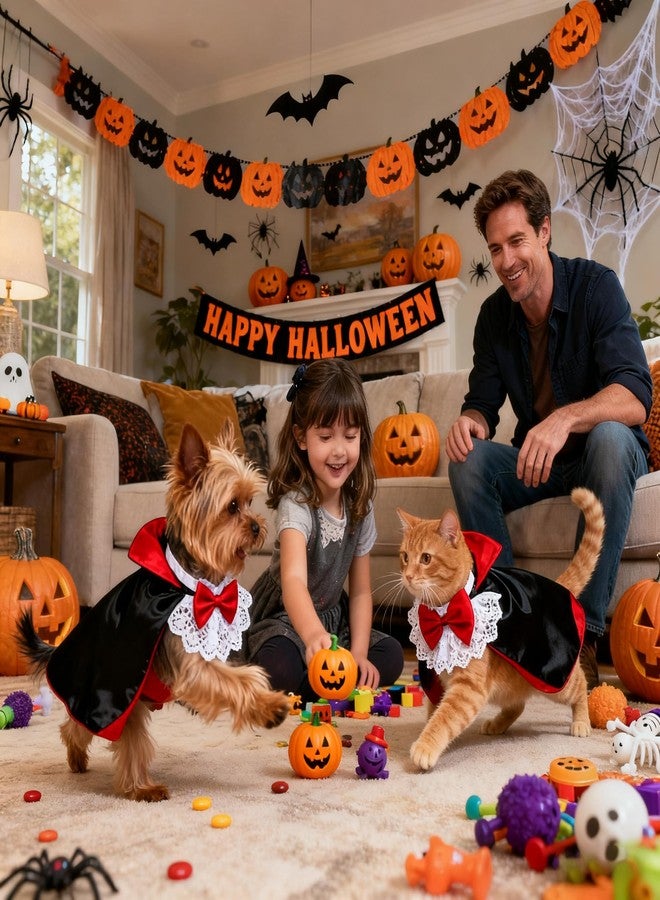 SANDTIMER Pet Vampire Cloak, Cloak Wings Halloween, for Small Medium Large Dog Pet Clothes,Halloween Pet Costumes,Dog Cat Halloween Costumes Cape Pet - Image 5